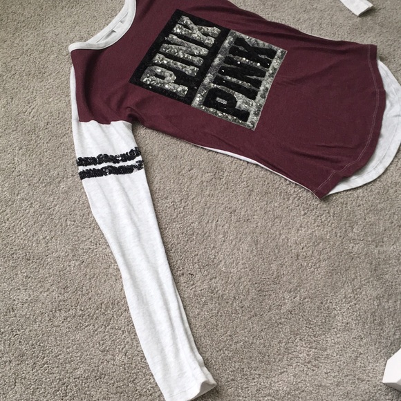 Maroon PINK long sleeve top - Picture 2 of 4